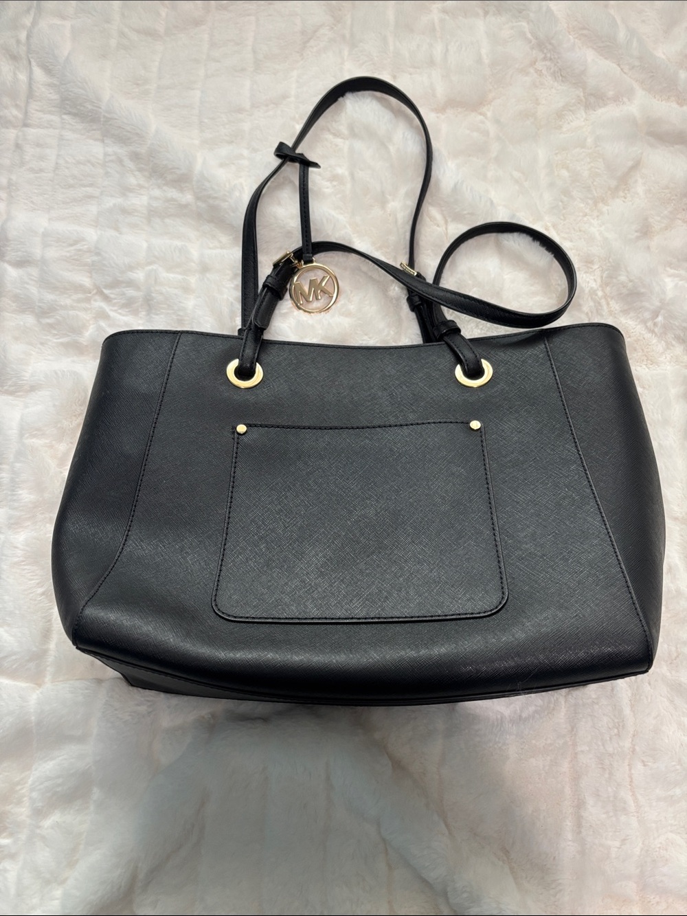 Michael Kors Black Saffiano Tote with Gold Hardware - Picture 5 of 12